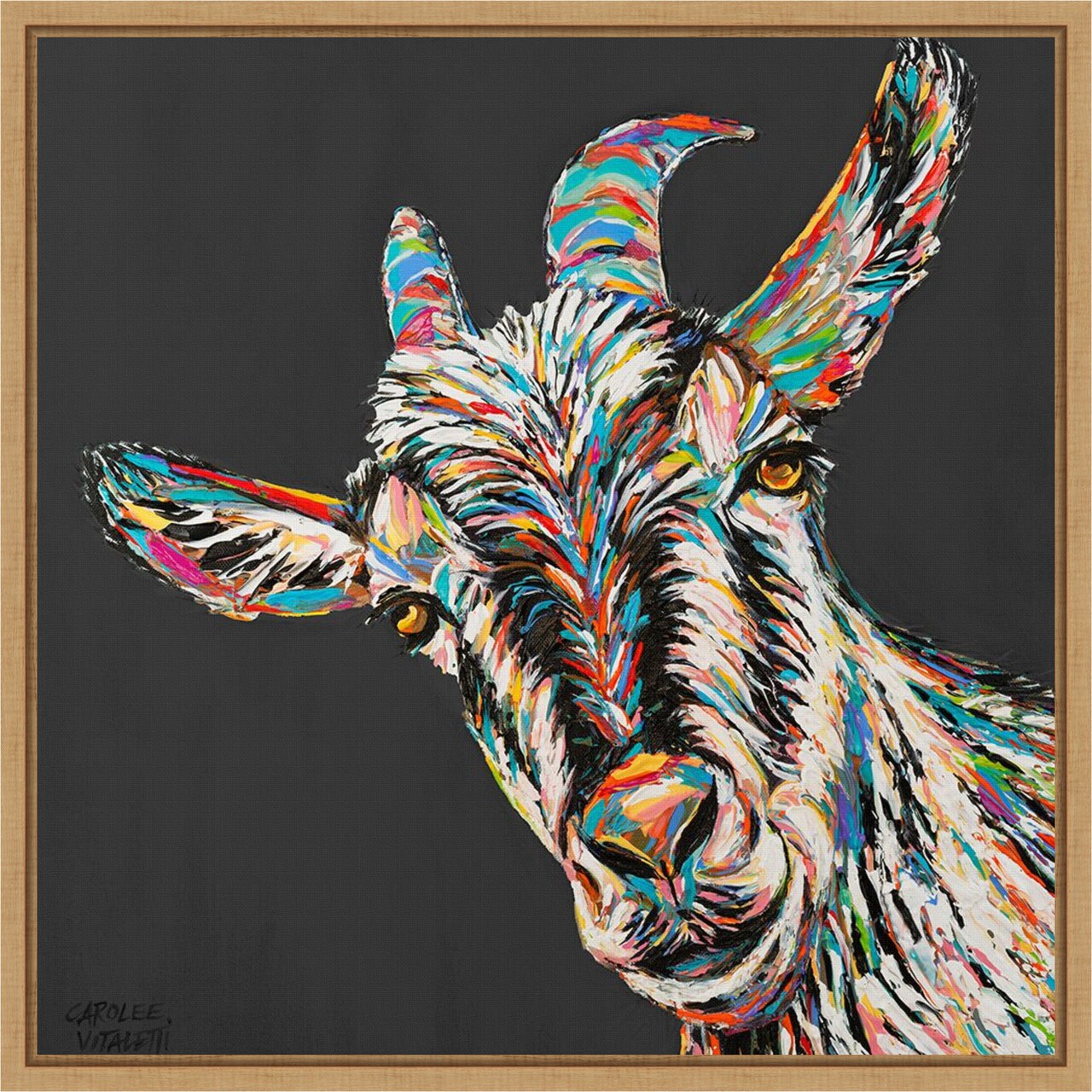 Custom Funny Goat I by Carolee Vitaletti Framed Canvas Wall Art